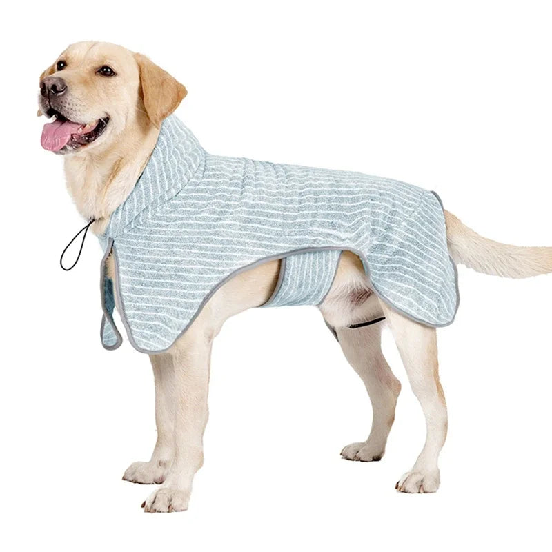Pet Bathrobe Coat Fast Water Absorbent Towel for Large Medium Small Dogs Soft Adjustable Drying Moisture Cat Pet Bath Robe