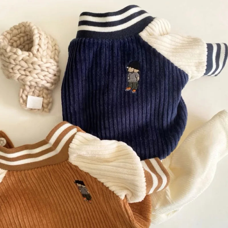 Cute Embroidered Pet Baseball Jackets For Small Medium Dogs Cats