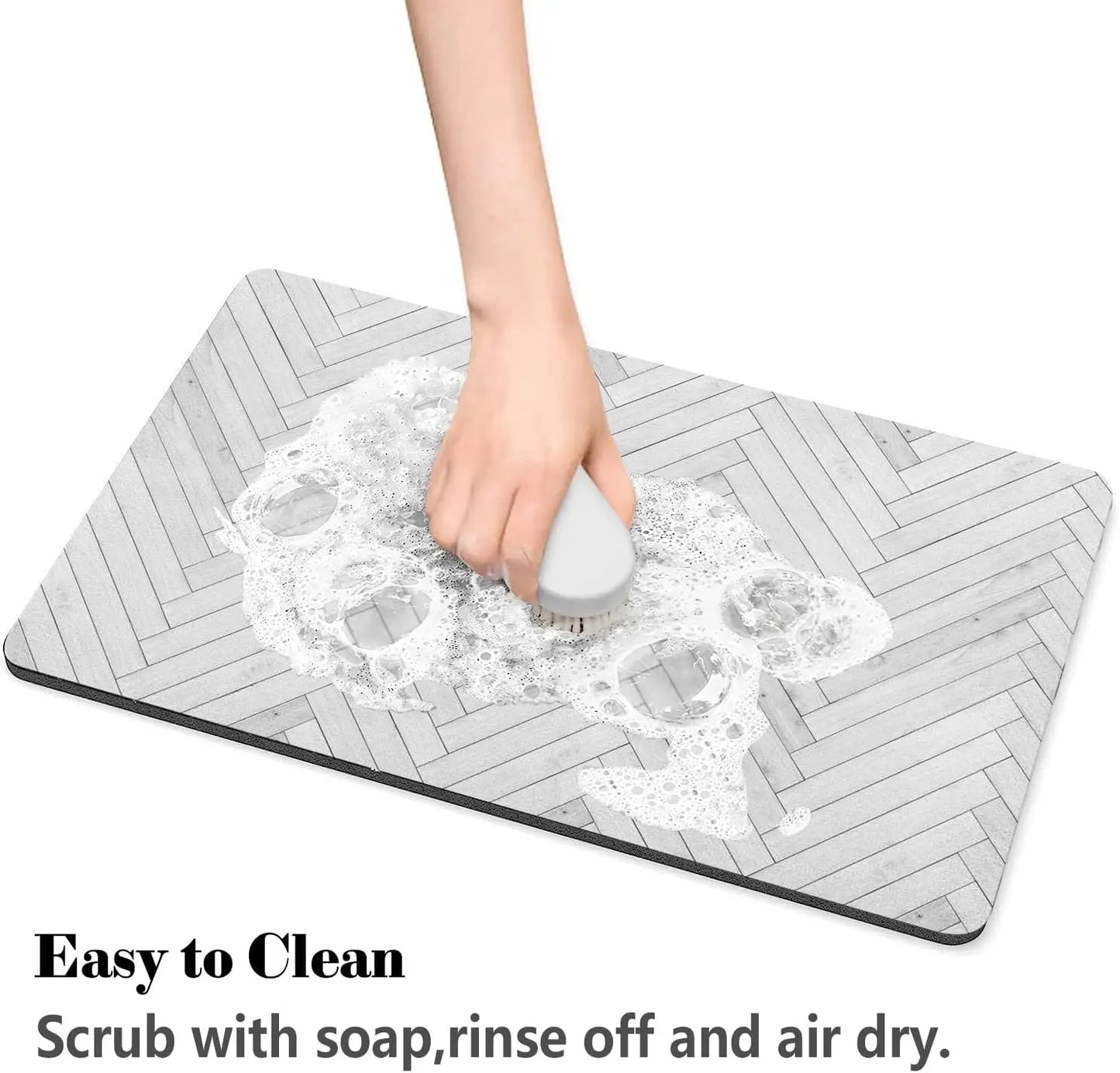 XMSJ Absorbent Quick Dry Dog Food Bowl Mat Eco Friendly