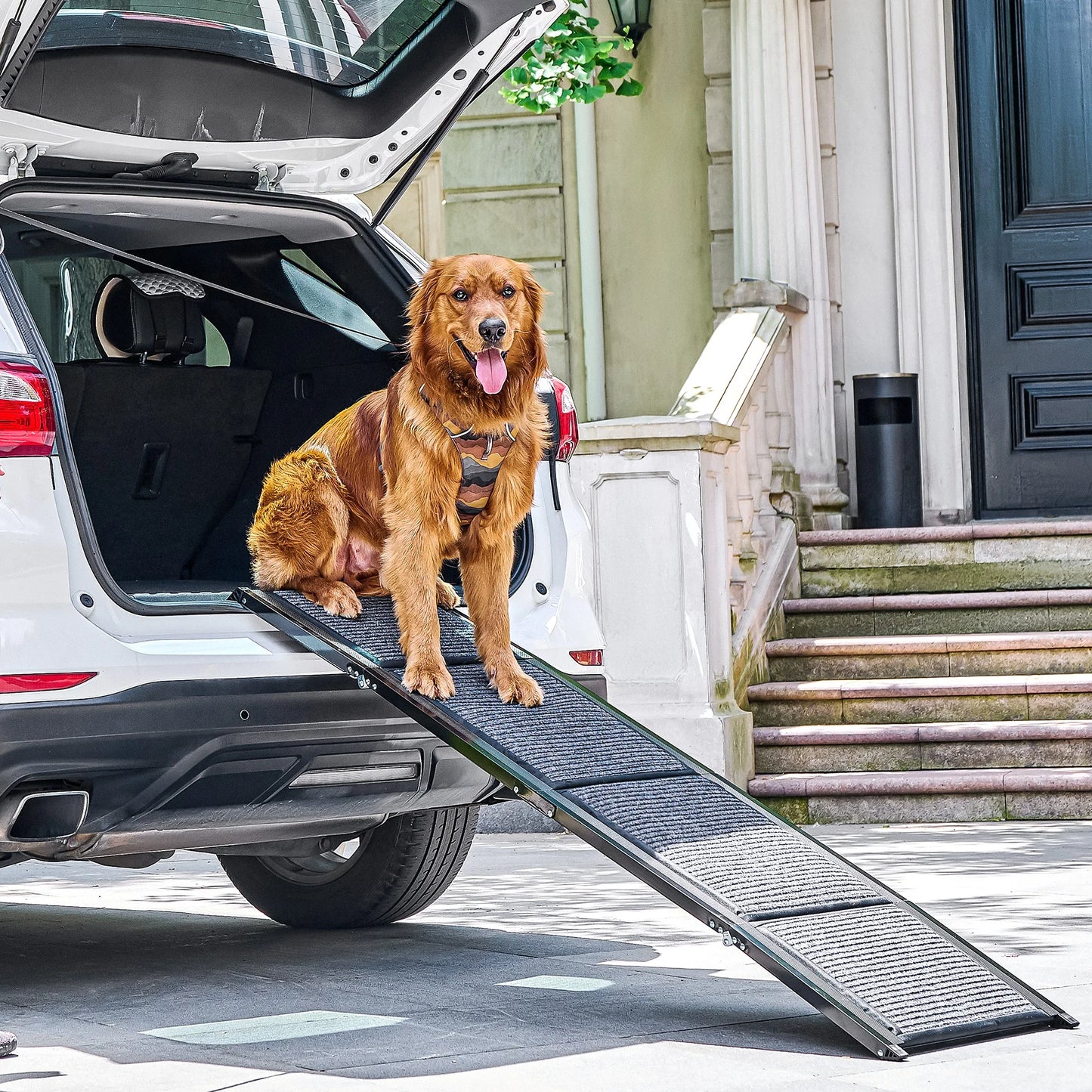 CWAWZ Car Dog Ramp Folding Nonslip Step for Large Pets