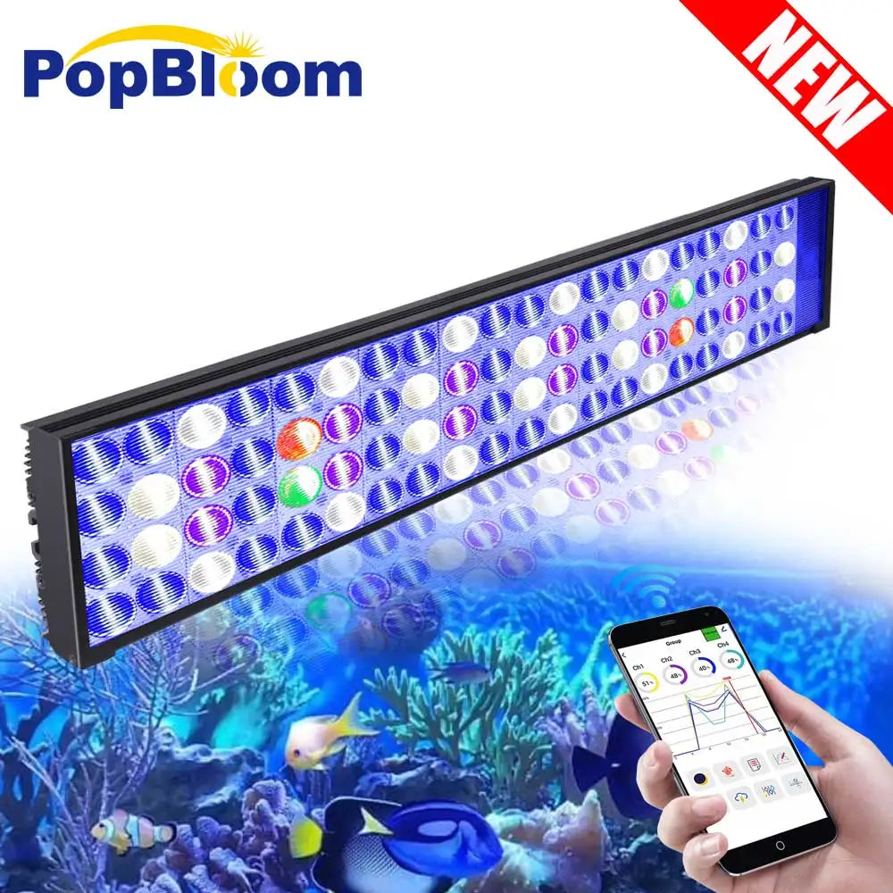 PopBloom Full Spectrum WiFi Marine Aquarium LED Lamp Timer