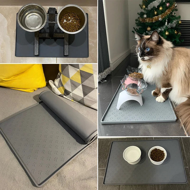 Silicone Waterproof Pet Placemat For Dogs And Cats Dishwasher Safe