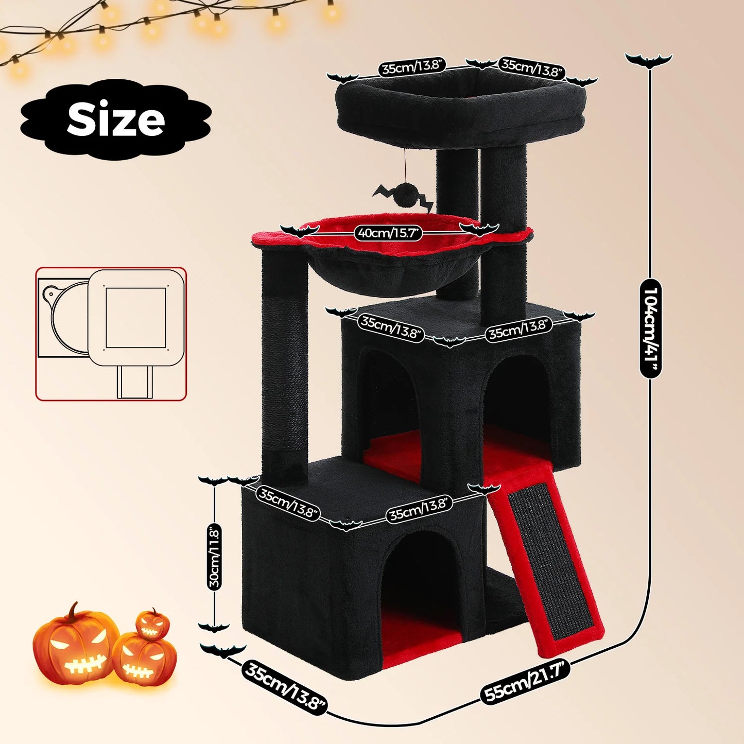 PAWZ Road Cat Tree with Multi-Level Tower and Sisal Condos