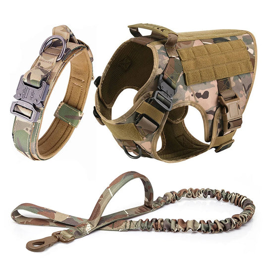 PETRAVELCN Tactical Dog Harness Vest Set And Leash
