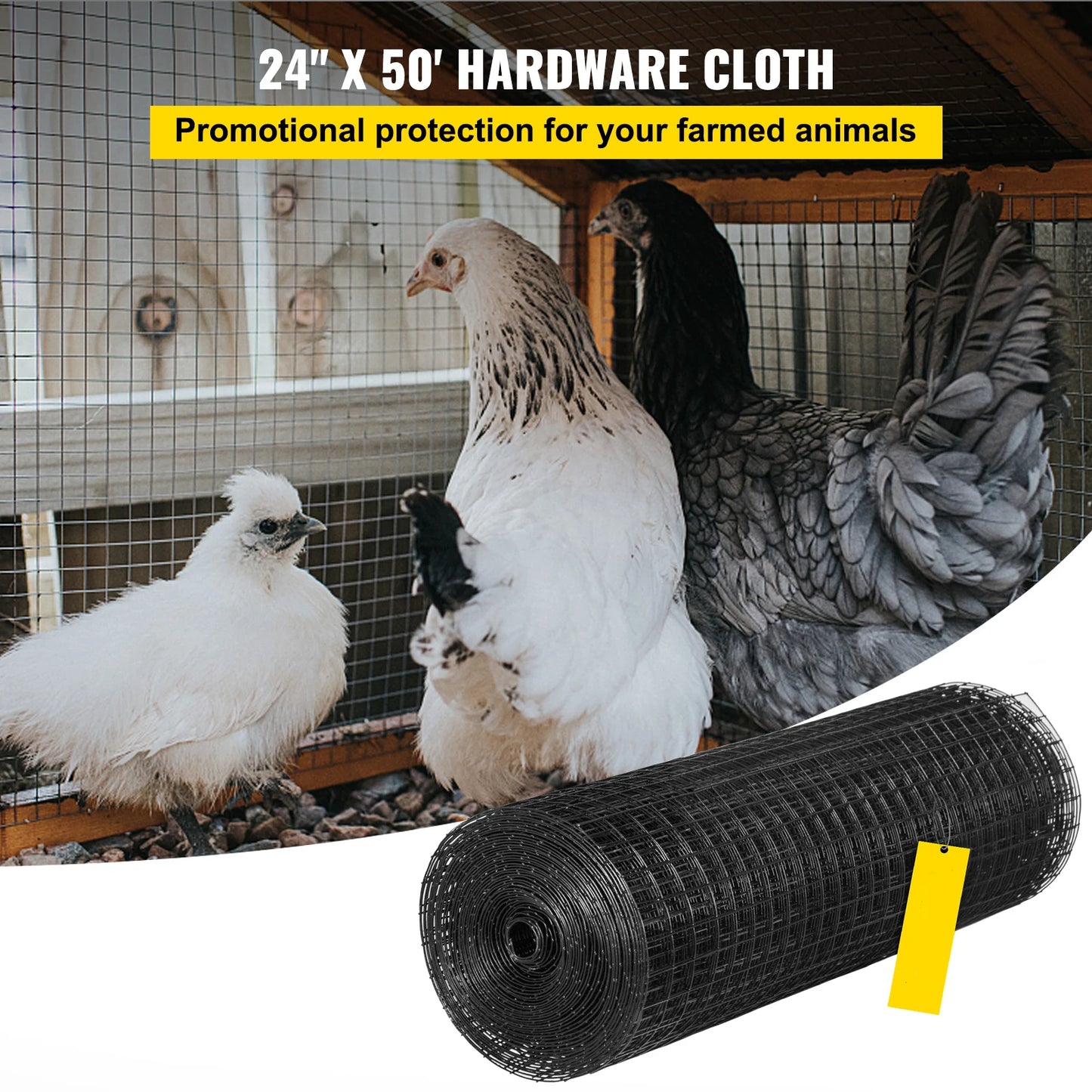 SucceBuy Vinyl Coated Welded Wire Mesh Poultry Hardware Cloth