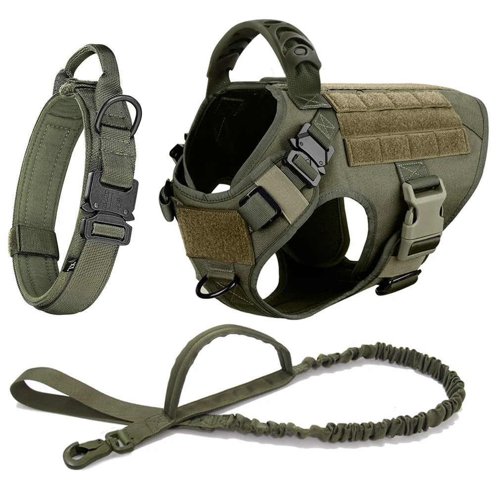 PETRAVELCN Tactical Dog Harness Vest Set And Leash