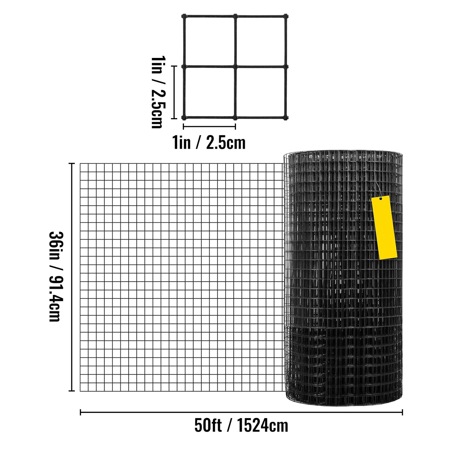 SucceBuy Vinyl Coated Welded Wire Mesh Poultry Hardware Cloth
