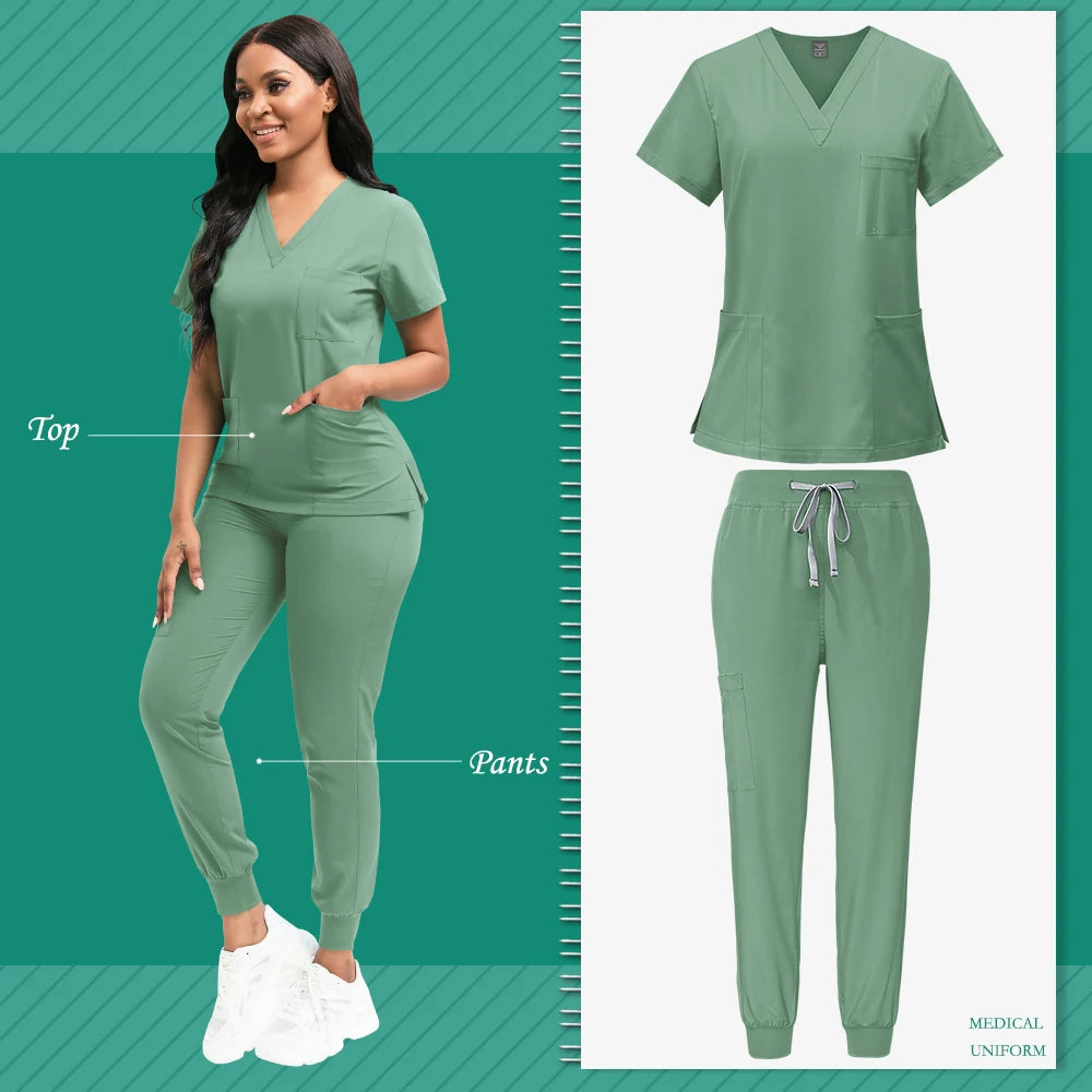 Guangdong Scrubs Women Medical Nurse Uniform Set Professional