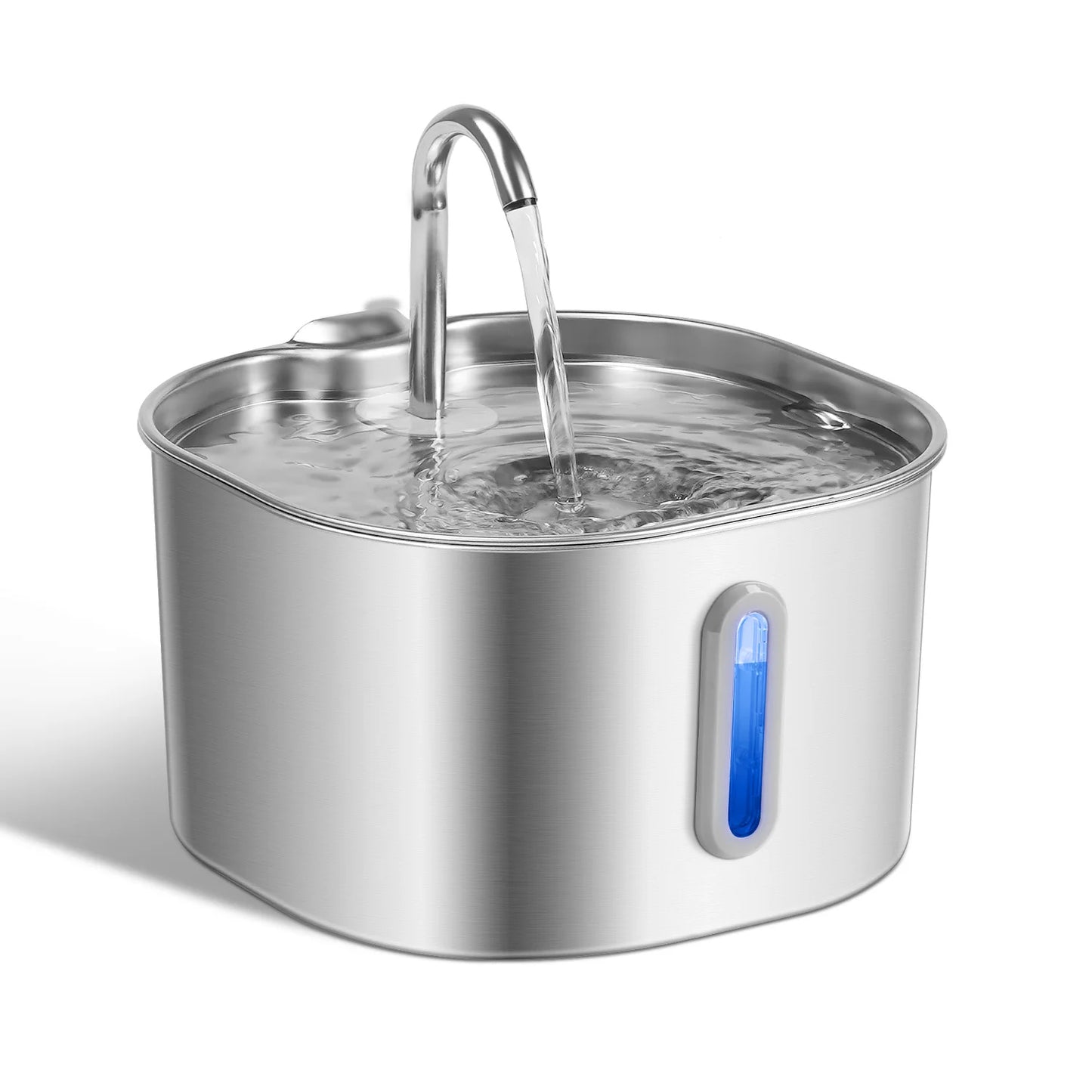 Hign-concerned Stainless Steel Cat Water Fountain With Multi Filter LED