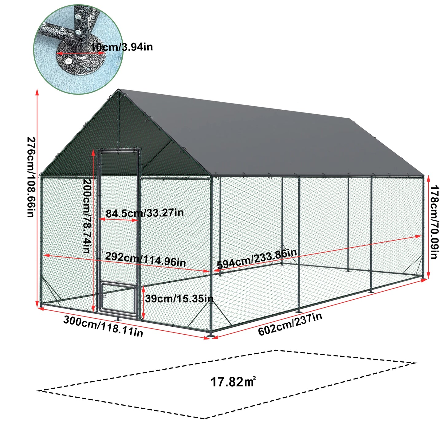BINGOPAW Heavy Duty Metal Chicken Coop With Cover And Netting
