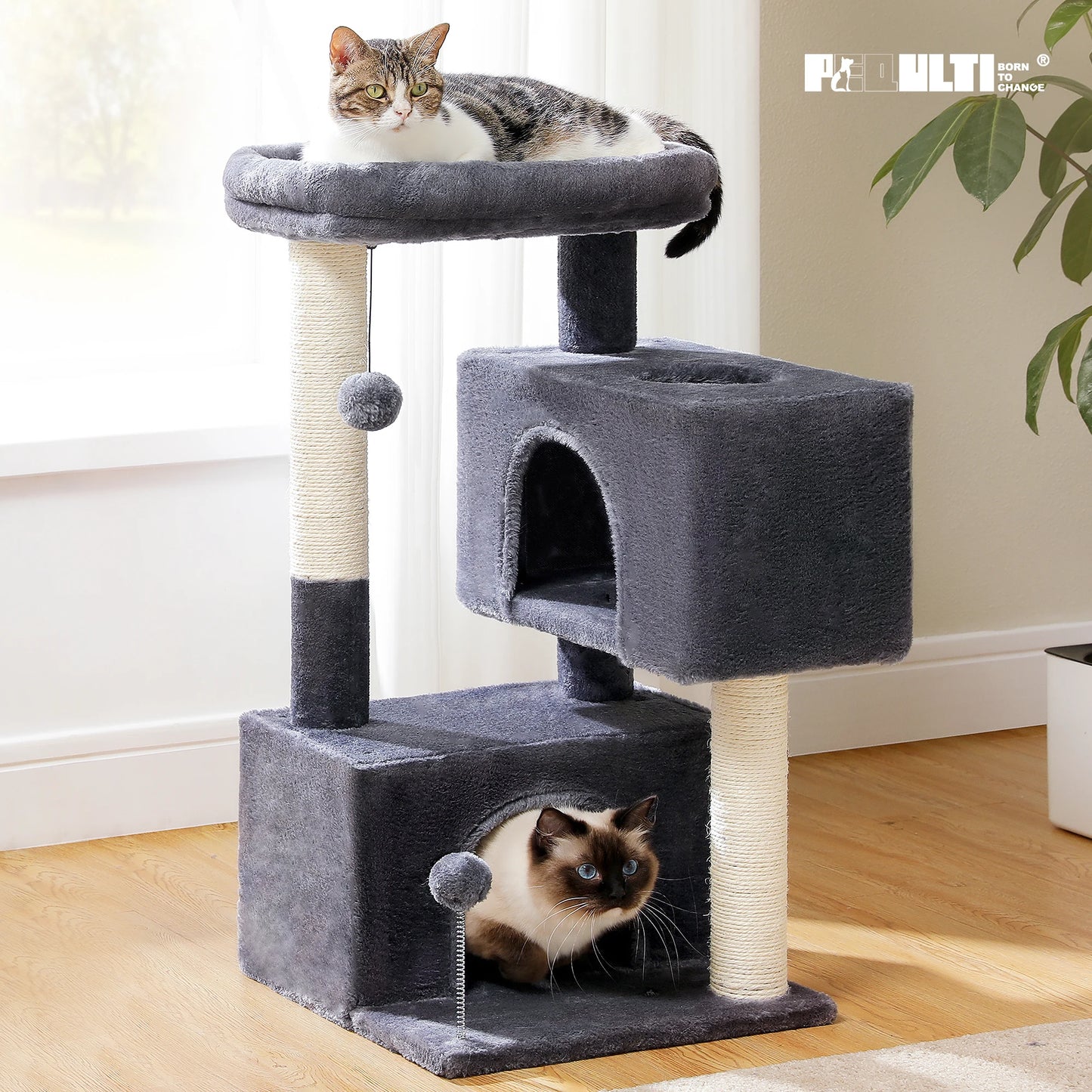 PAWZ Road Cat Tree with Multi-Level Tower and Sisal Condos