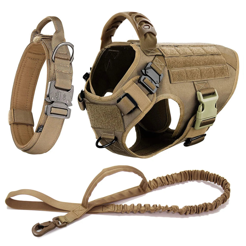 PETRAVELCN Tactical Dog Harness Vest Set And Leash