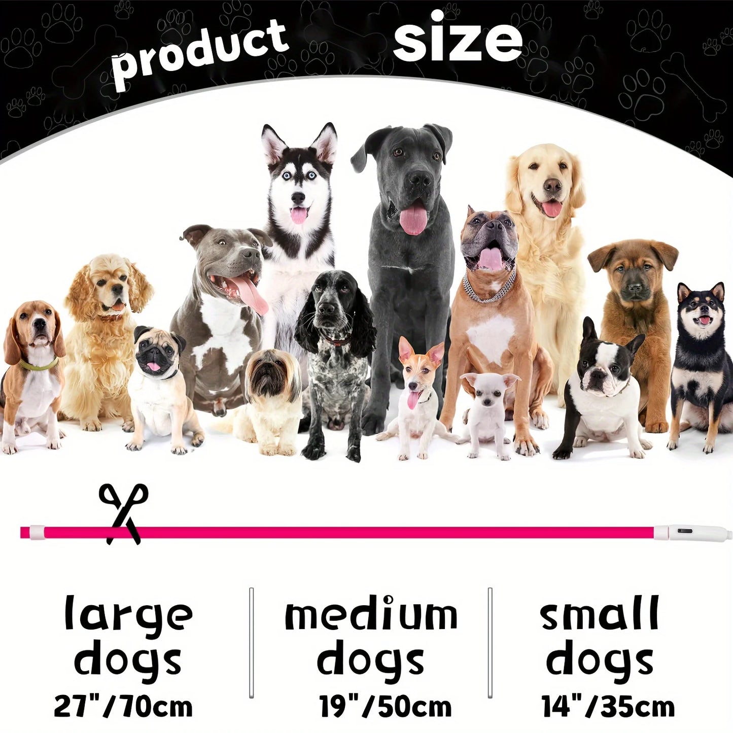 LED Light Dog Collar USB Rechargeable Reflective Nylon Necklace