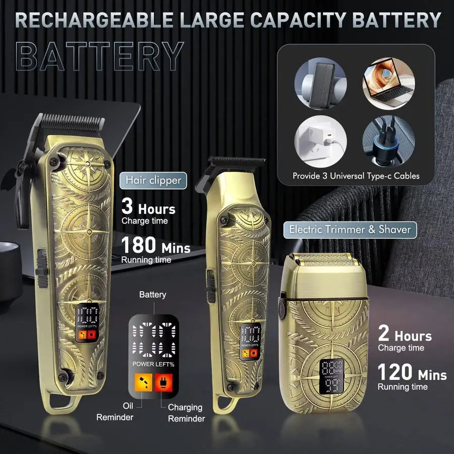 XMSJ Professional Hair Clipper Kit 3 In 1 Grooming System