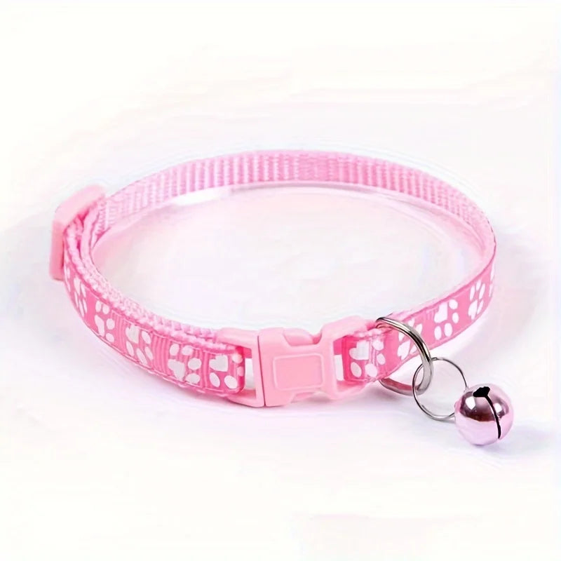 Pattern Cat Collar With Bell Adjustable For Cats Kitten
