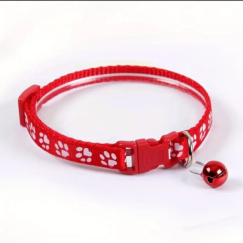 Pattern Cat Collar With Bell Adjustable For Cats Kitten