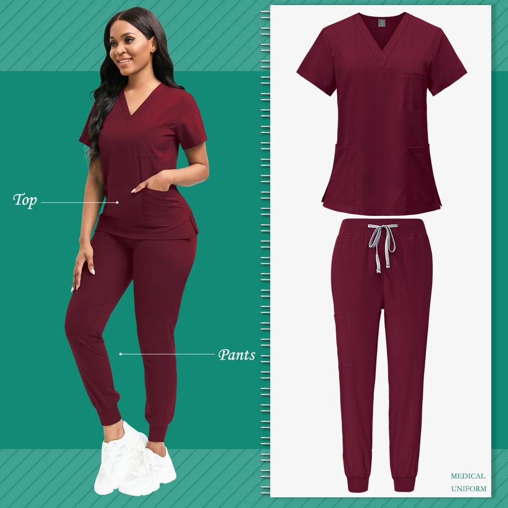 Guangdong Scrubs Women Medical Nurse Uniform Set Professional