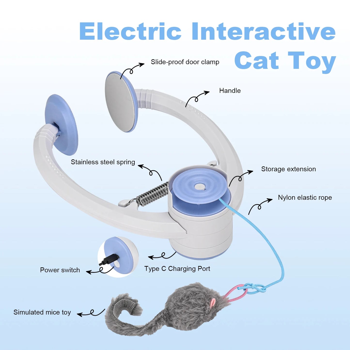 Cityflee USB Rechargeable Electric Door Hanging Cat Toy Interactive