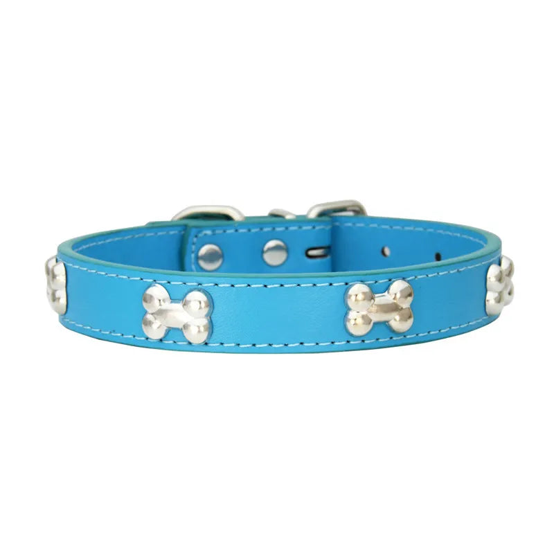 Bone Leather Durable Dog Collar For All Breeds Quality