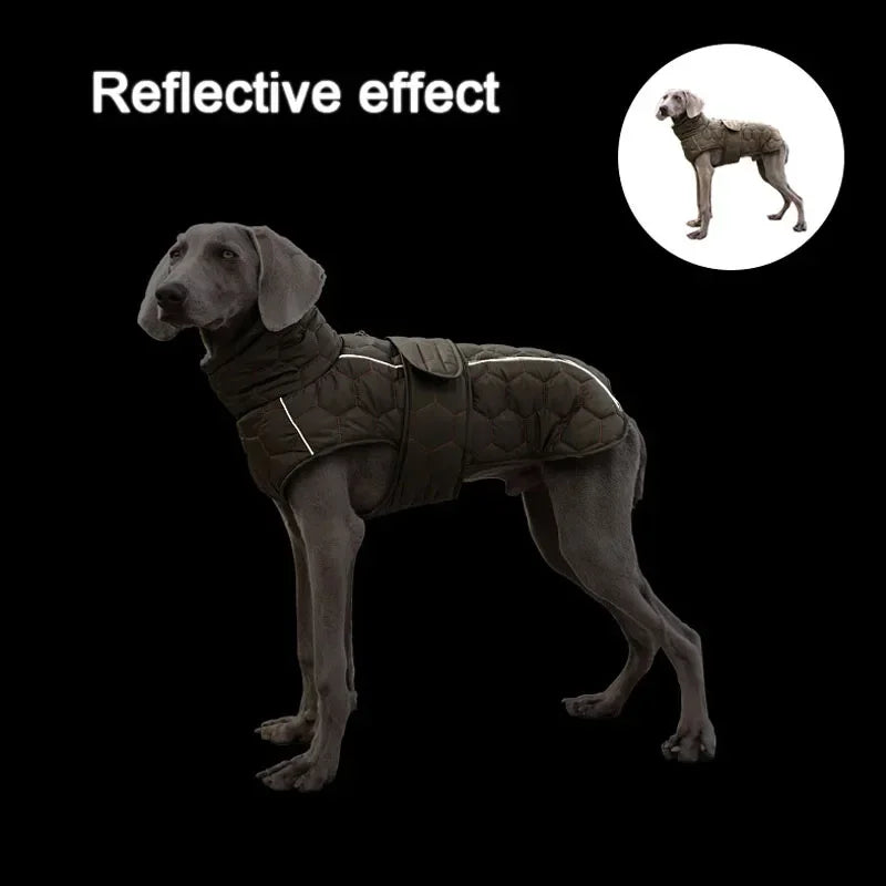 Winter Reflective Snowsuit For Large Dogs Waterproof Parka