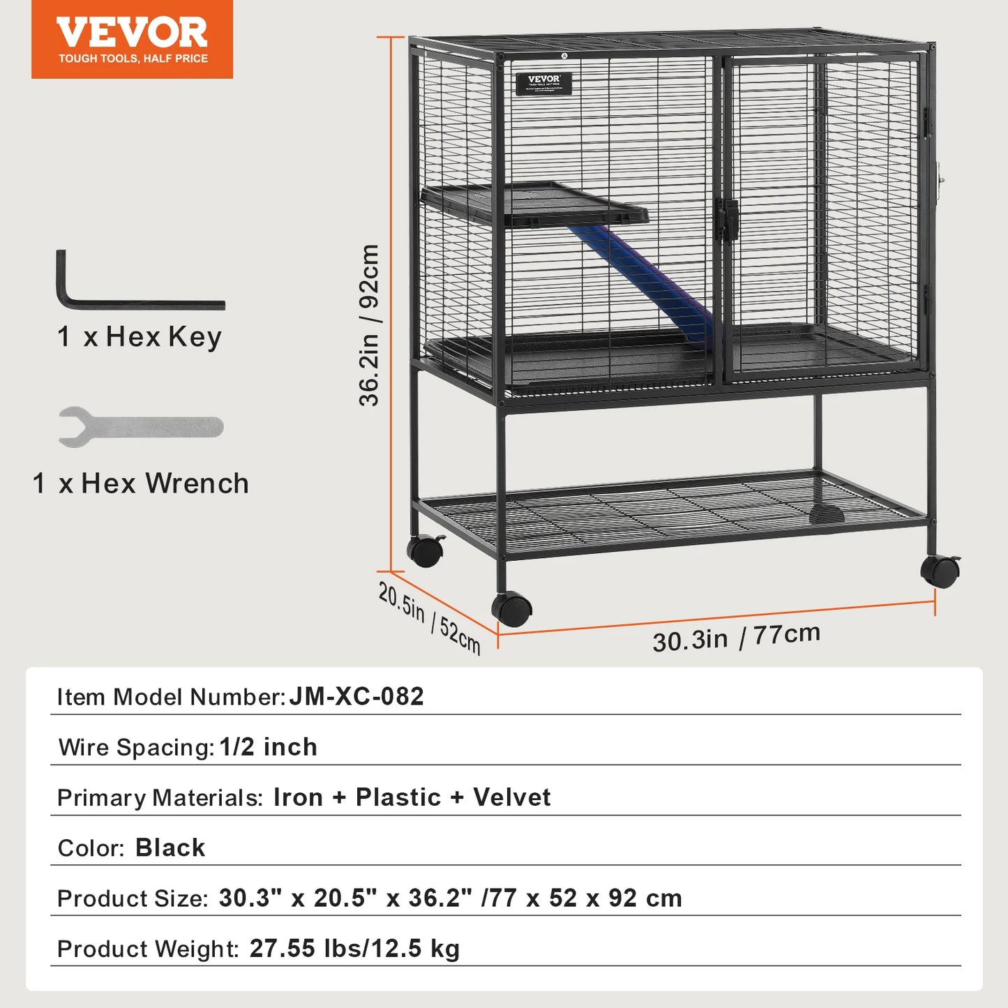 VEVOR Rolling Metal Ferret Cage Four Tier Critter Nation