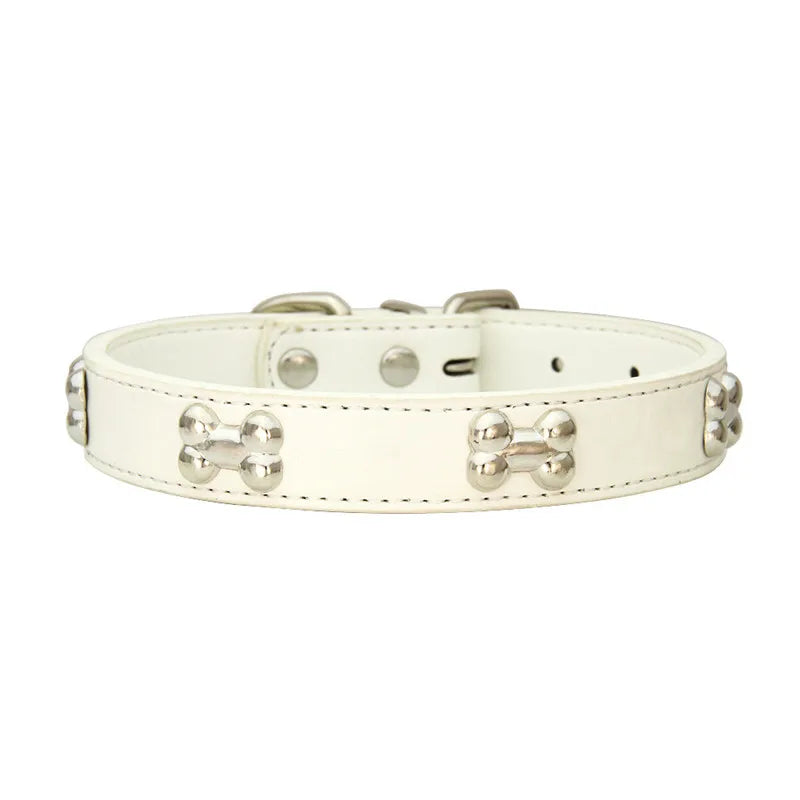 Bone Leather Durable Dog Collar For All Breeds Quality