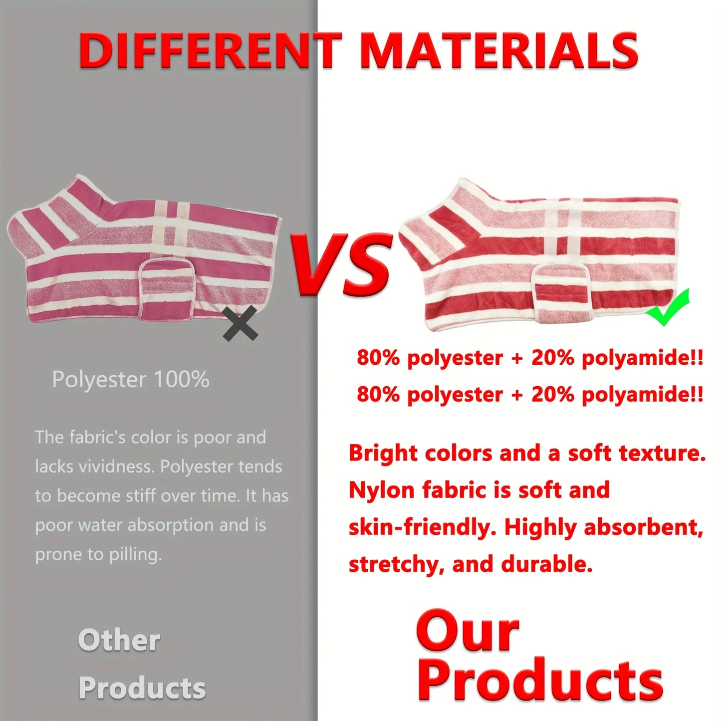 Absorbent Quick Dry Dog Bathrobe With Adjustable Belly Strap