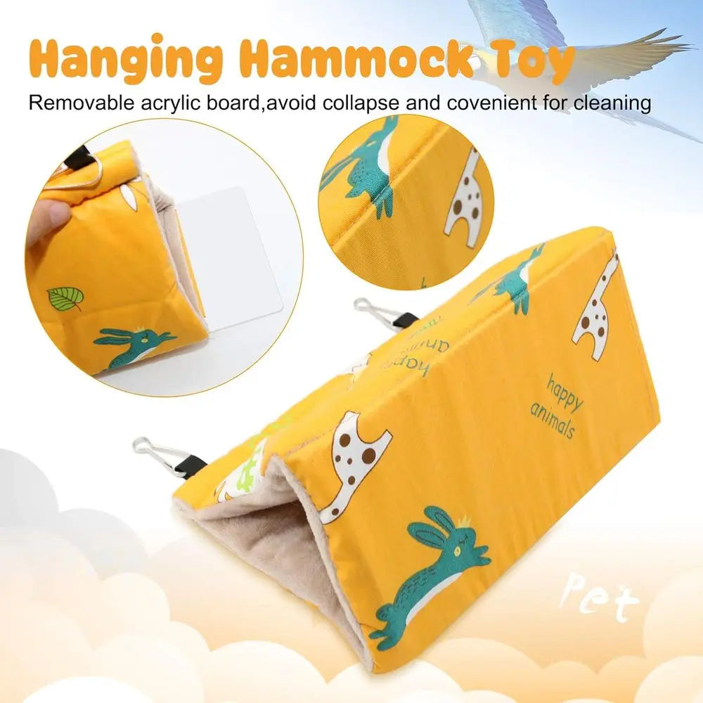 Winter Warm Bird Nest House Velvet Hanging Hammock For Parrots