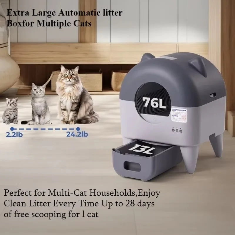 Lunapurr Automatic Self Cleaning Cat Litter Box Odor Control