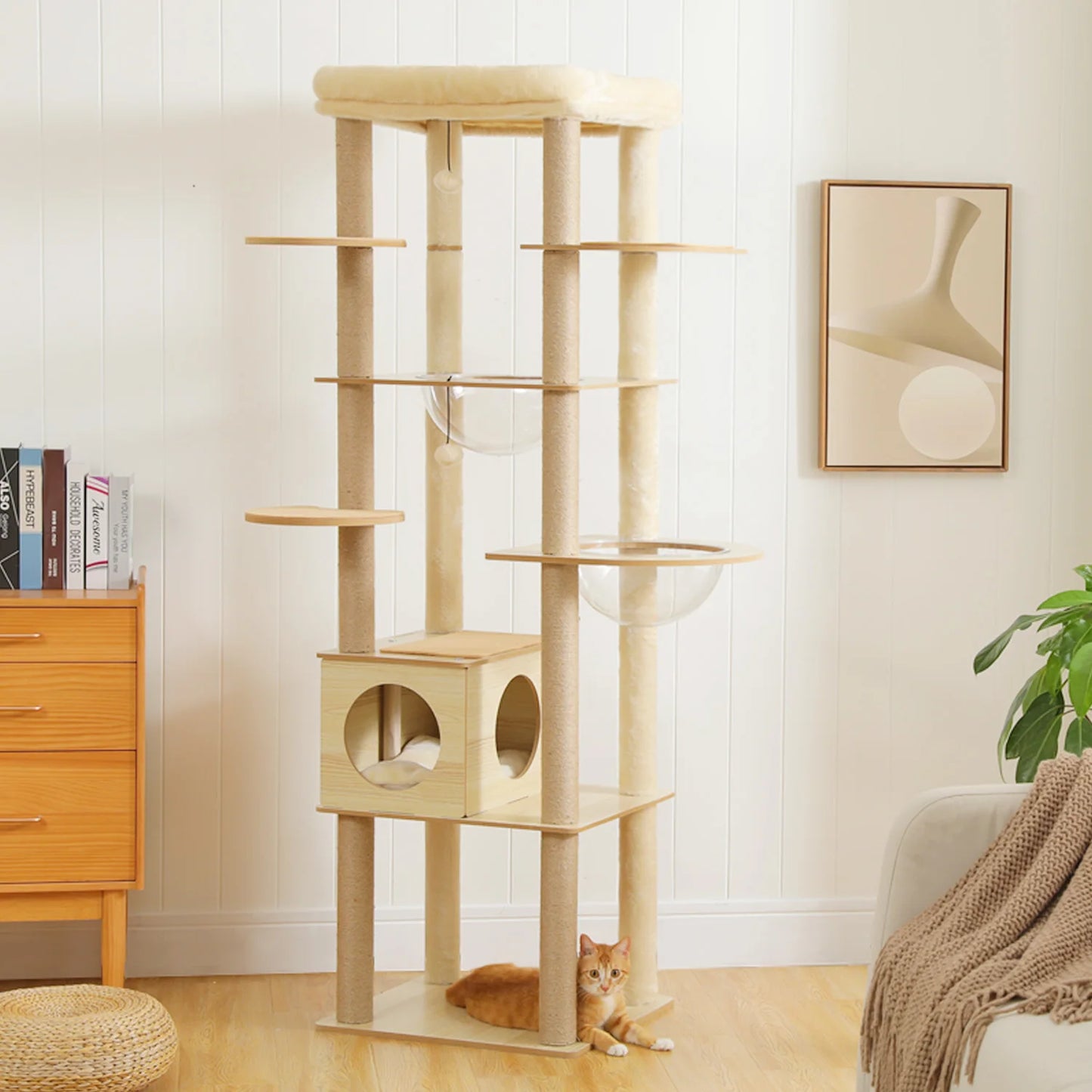 PAWZ Road Multi-Level Cat Tree Indoor Wood Tower Scratching Posts