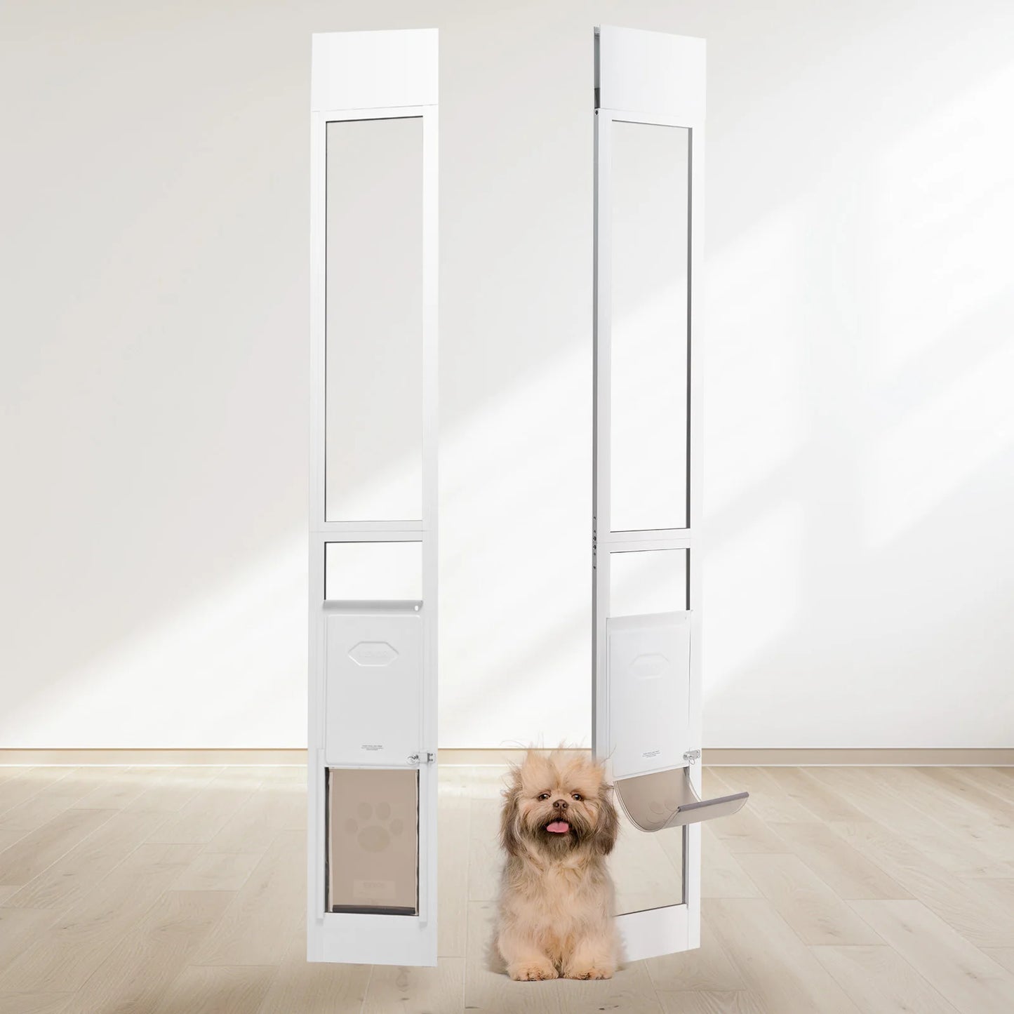 SucceBuy Dog Door For Sliding Glass Door Tempered Aluminum Frame