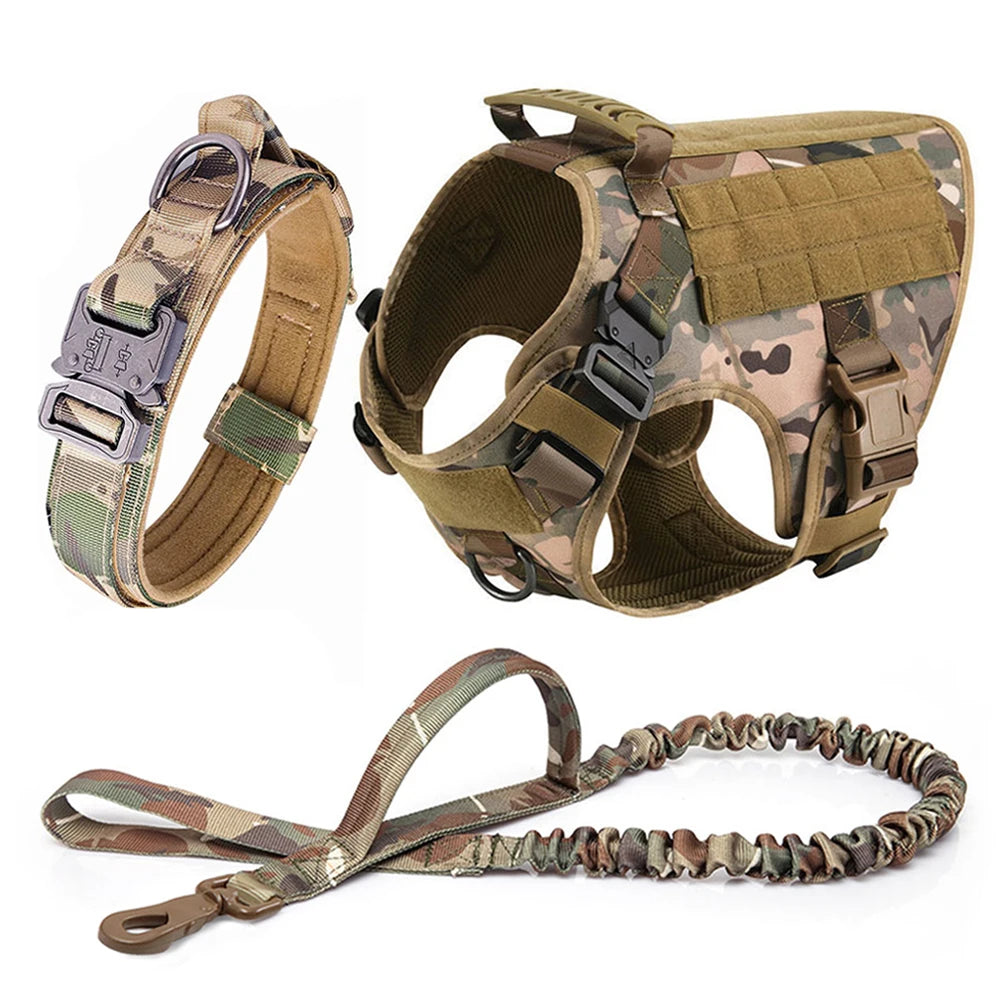 PETRAVELCN Tactical Dog Harness Vest Set And Leash