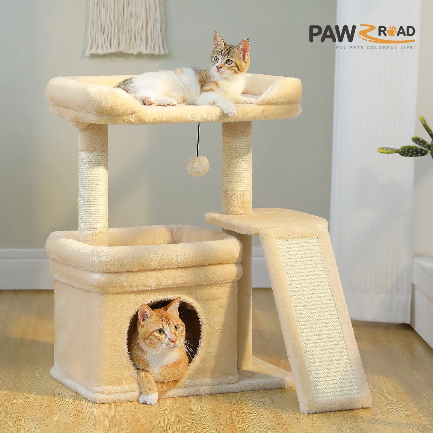 PAWZ Road Small Cat Tree Indoor Tower With Sisal Post