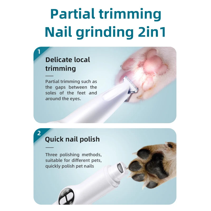2 In 1 Electrical Dog Nail Grinder And Hair Trimmer
