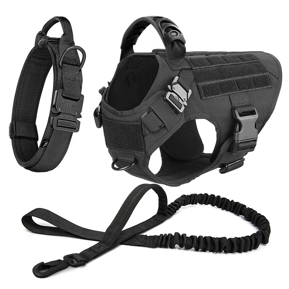 PETRAVELCN Tactical Dog Harness Vest Set And Leash