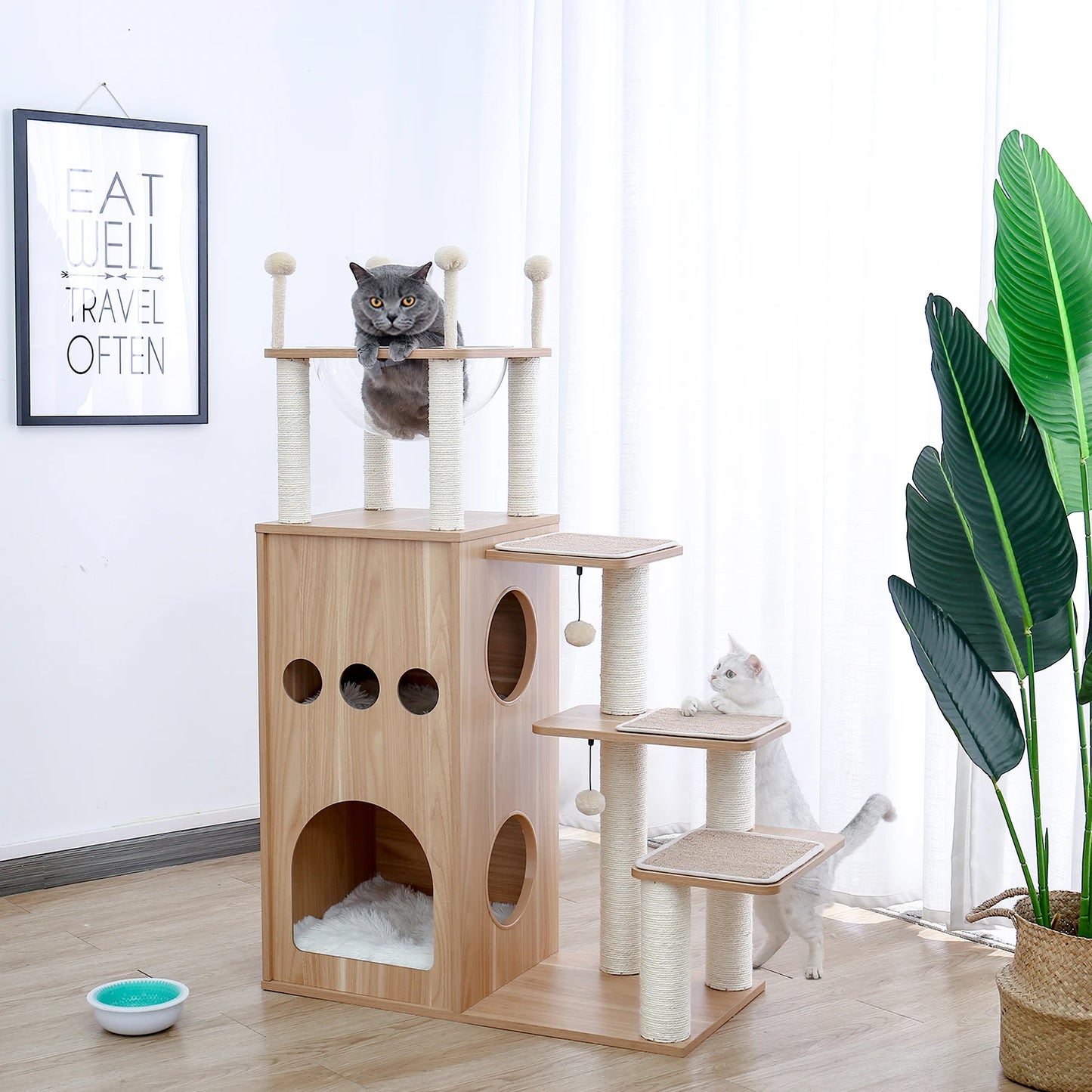 PAWZ Road Multi-Level Cat Tree Indoor Wood Tower Scratching Posts