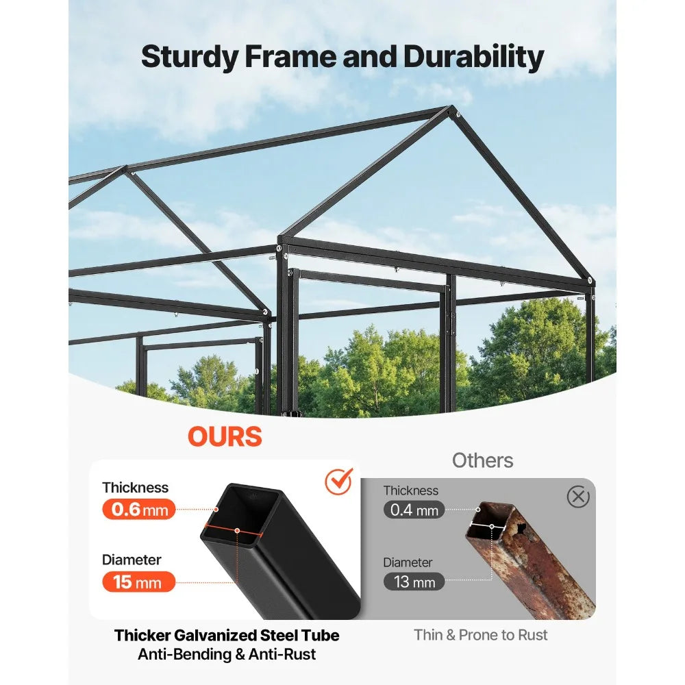 Metal Chicken Coop With Weatherproof Cover For 4-6 Chickens