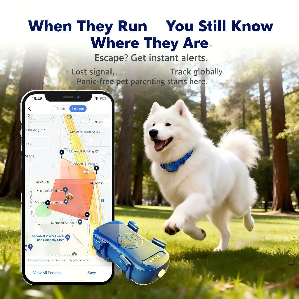 WANWAYTECH GPS Pet Tracker for Dogs and Cats RealTime Tracking