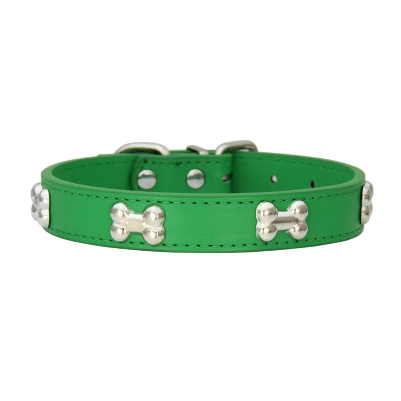 Bone Leather Durable Dog Collar For All Breeds Quality