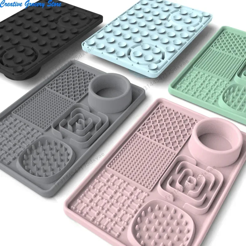 Pet Licking Mat For Dogs Slow Feeder Silicone Suction Cup