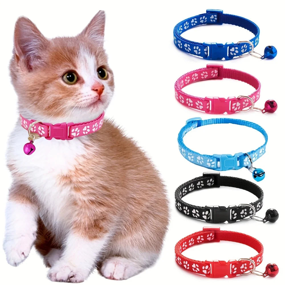 Pattern Cat Collar With Bell Adjustable For Cats Kitten