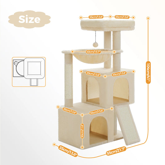 PAWZ Road Cat Tree with Multi-Level Tower and Sisal Condos