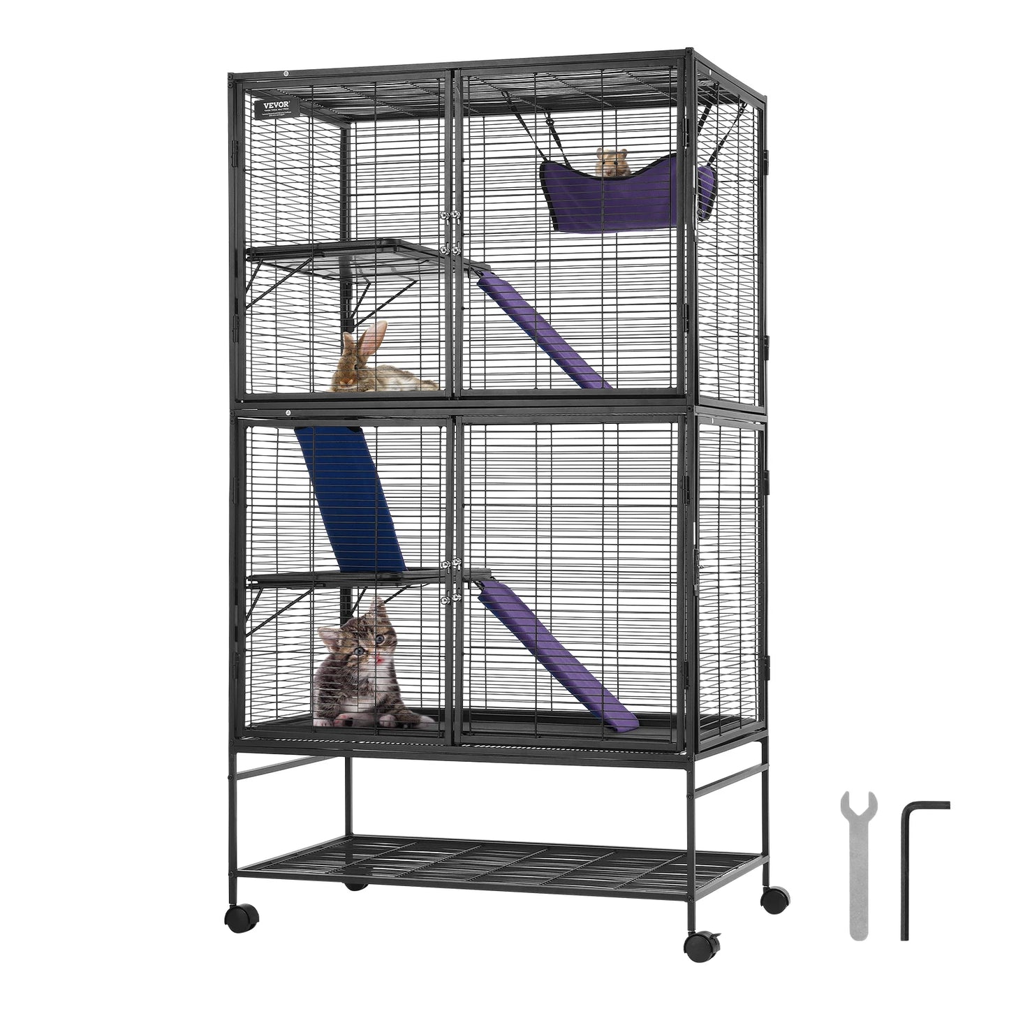 VEVOR Rolling Metal Ferret Cage Four Tier Critter Nation