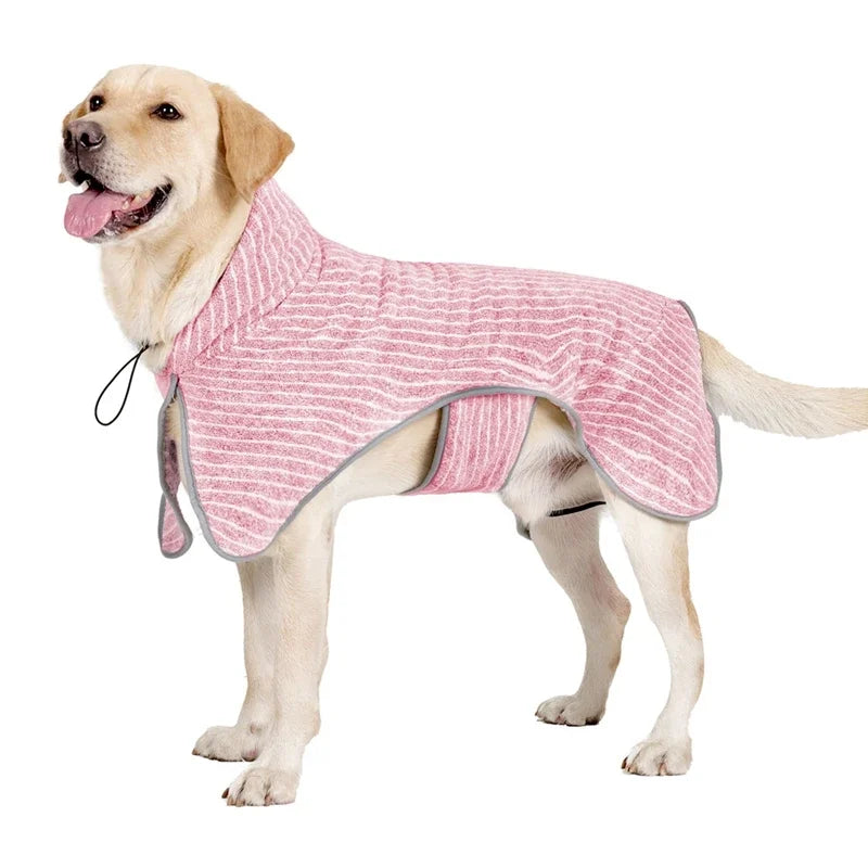 Pet Bathrobe Coat Fast Water Absorbent Towel for Large Medium Small Dogs Soft Adjustable Drying Moisture Cat Pet Bath Robe