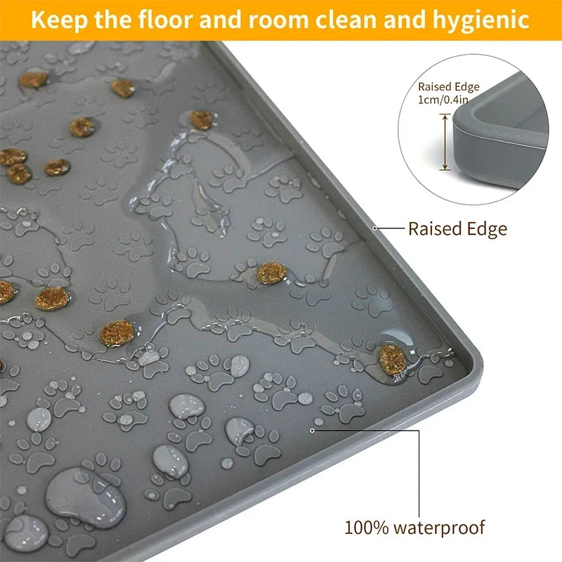 Silicone Waterproof Pet Placemat For Dogs And Cats Dishwasher Safe