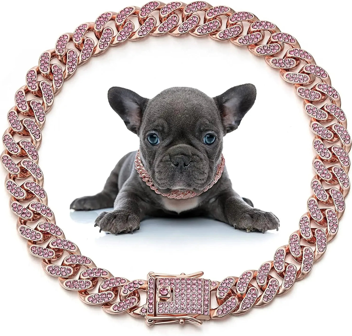 Pet Diamond Cuban Link Necklace Collar For Dogs And Cats