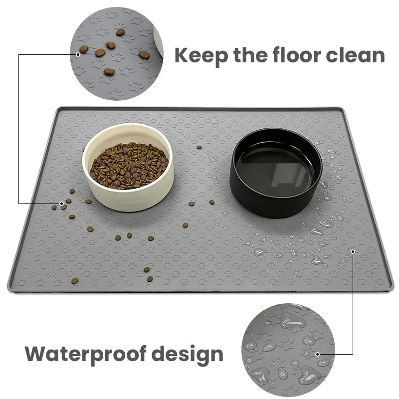Silicone Waterproof Pet Placemat For Dogs And Cats Dishwasher Safe