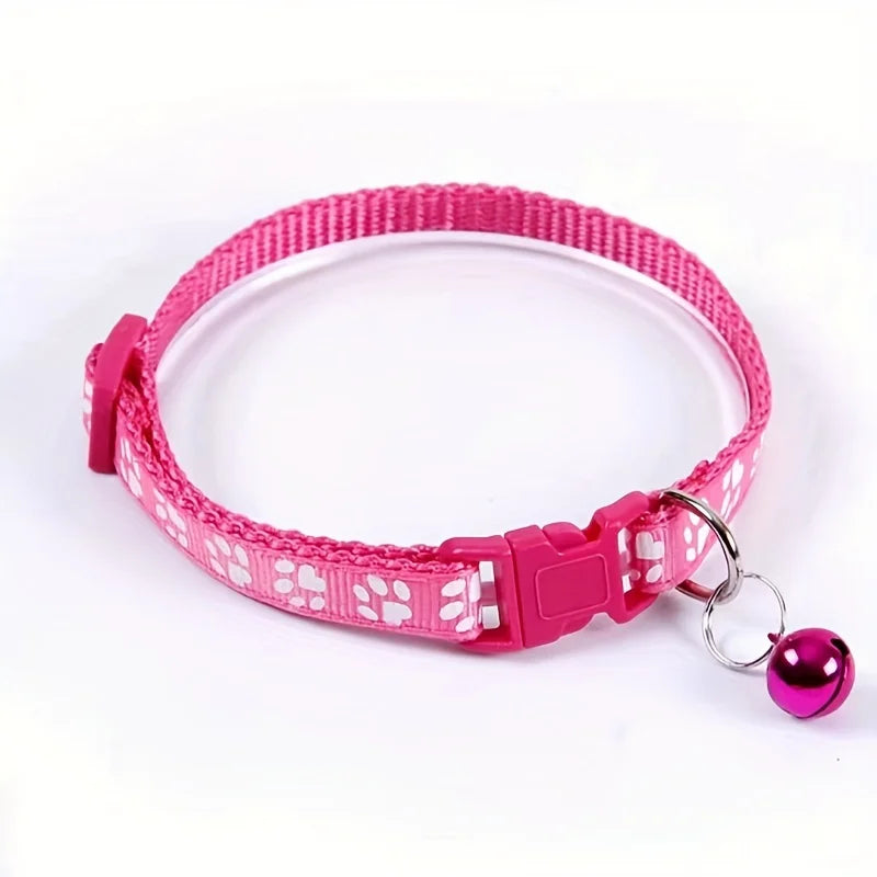 Pattern Cat Collar With Bell Adjustable For Cats Kitten