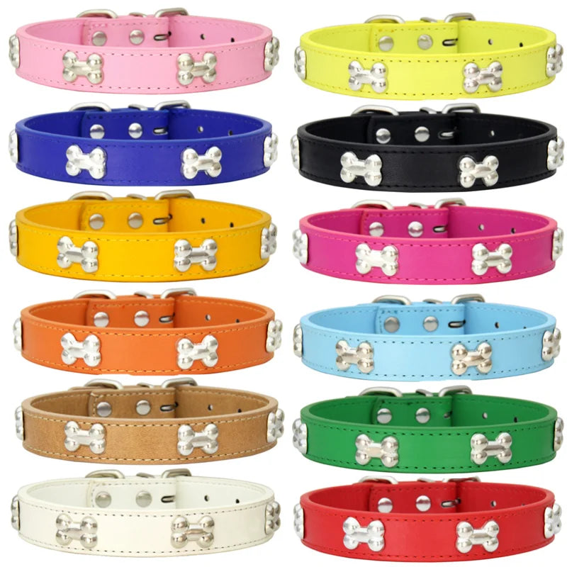 Bone Leather Durable Dog Collar For All Breeds Quality