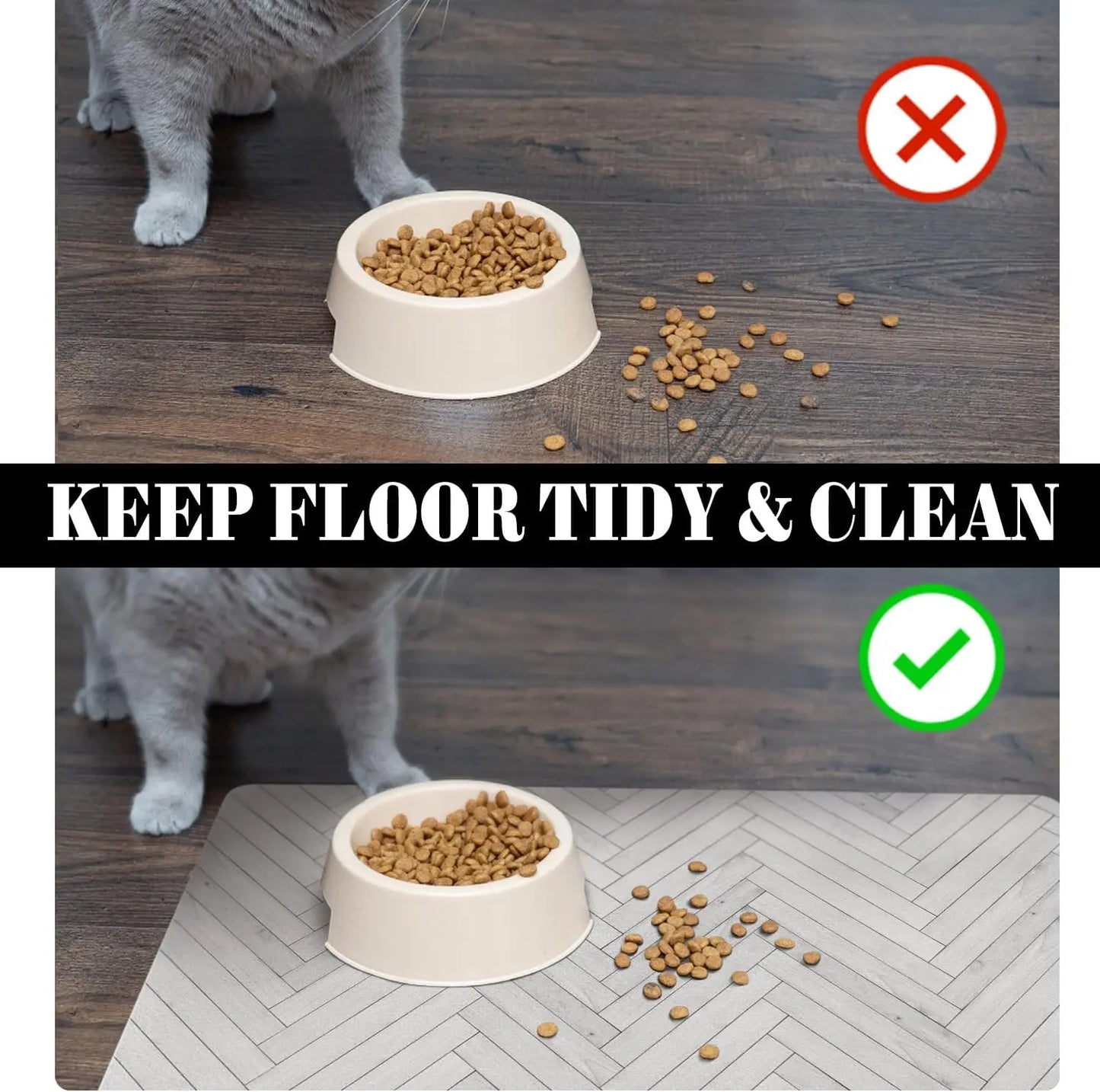XMSJ Absorbent Quick Dry Dog Food Bowl Mat Eco Friendly
